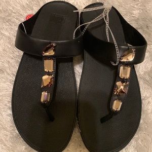 Brand New Black FitFlop Thong Comfortable Sandals Size 10